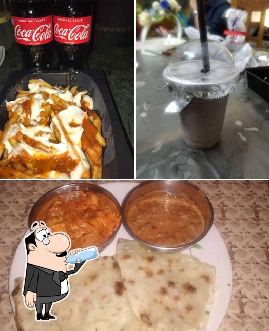 This is the picture showing drink and food at Munch nation