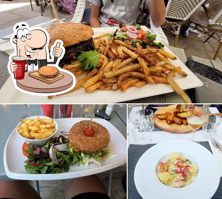 Get a burger at Le Village