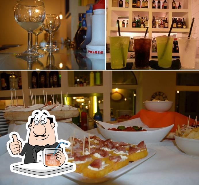 This is the photo showing drink and food at Agorá