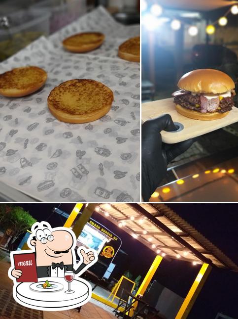 Esta é a ilustração mostrando comida e exterior no CARECA BURGER NOVO HAMBURGO - HAMBURGUERIA EM CONTAINER