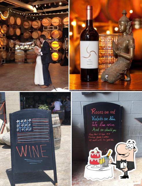 Among different things one can find wedding and blackboard at Carruth Cellars