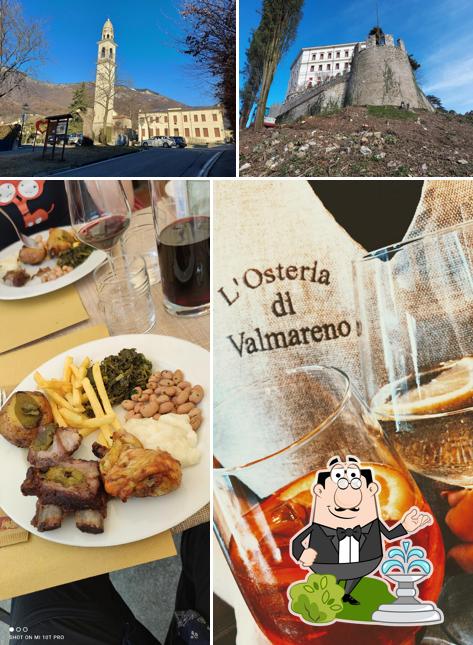 Tra le varie cose da L'Osteria di Valmareno si possono trovare la esterno e cibo