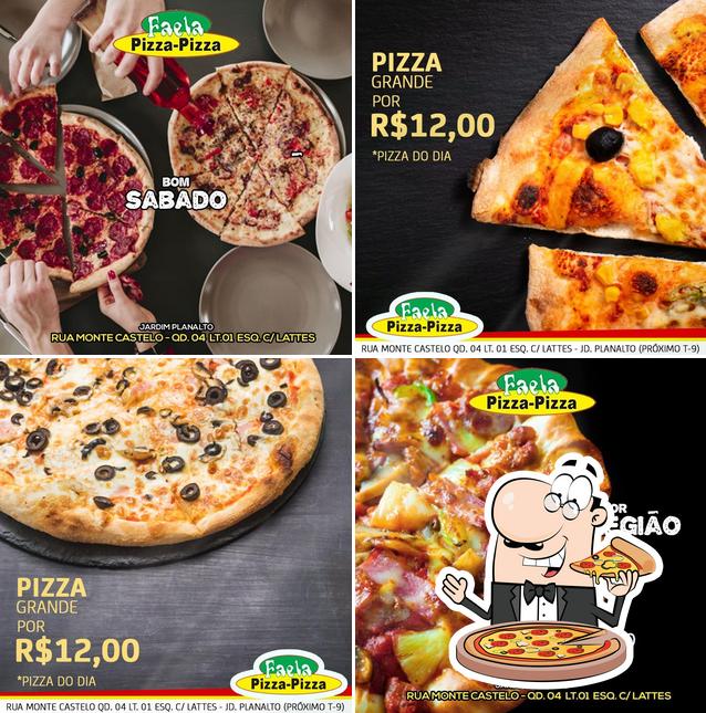 Escolha diferentes variedades de pizza