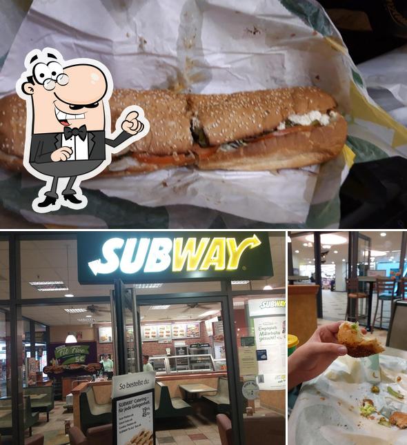 Among different things one can find interior and food at Subway