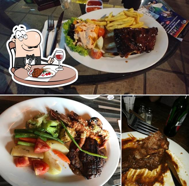 Order meat dishes at Aussie BBQ & Bar