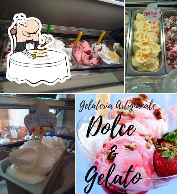 Dolce e Gelato Gelateria Artigianale sert une éventail de plats sucrés