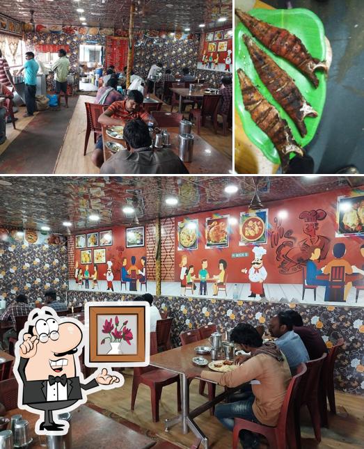 The photo of interior and food at Manikanta fast food center