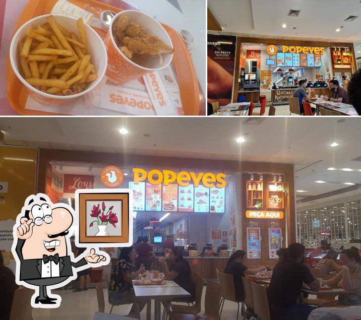 Esta é a foto ilustrando interior e friso no Popeyes Louisiana Kitchen