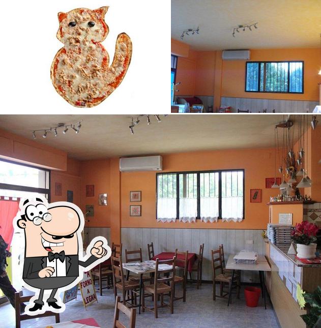 Dai un’occhiata alla immagine che mostra la interni e cibo di Pizzeria 2+