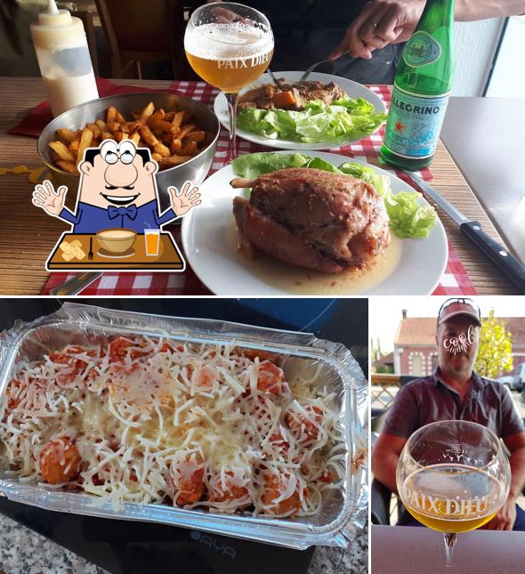 Parmi les différentes choses de la nourriture et la bière, une personne peut trouver sur Chez Francois