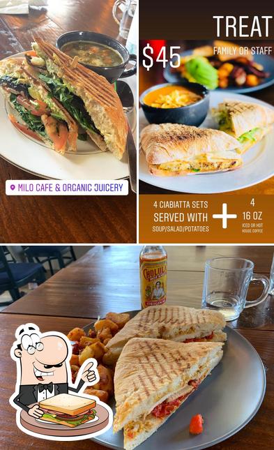 Pick a sandwich at MILO Cafe & Organic Juicery