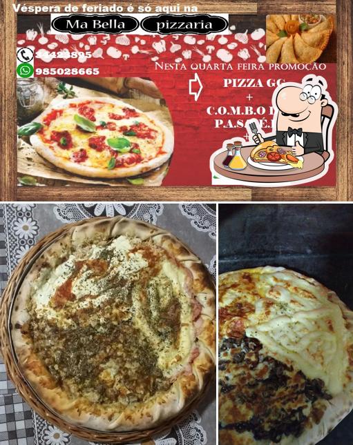 No Ma'Bella Pizzaria, você pode provar pizza