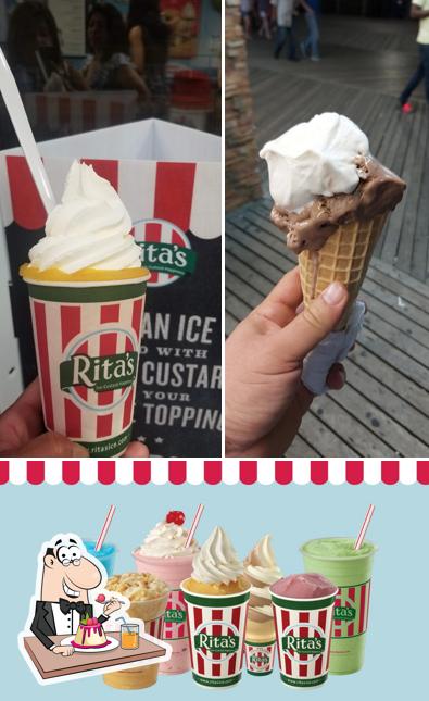 Rita's Italian Ice & Frozen Custard serves a variety of sweet dishes