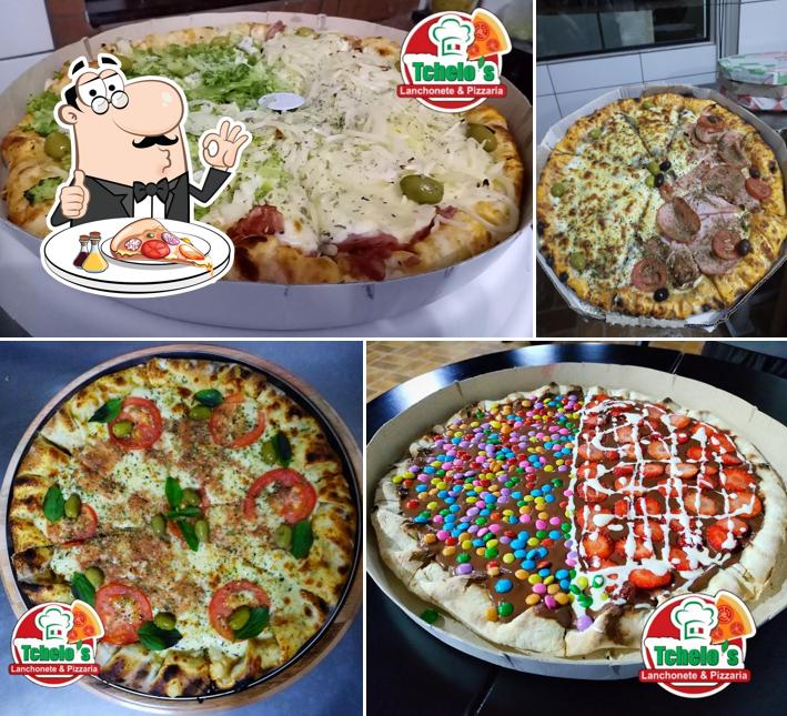 Experimente pizza no Tchelo's Pizzaria e Lanchonete