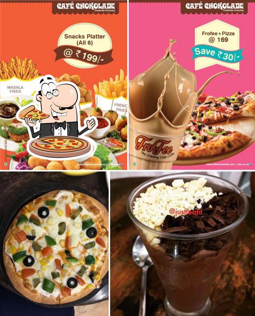 Get pizza at Cafe Chokolade