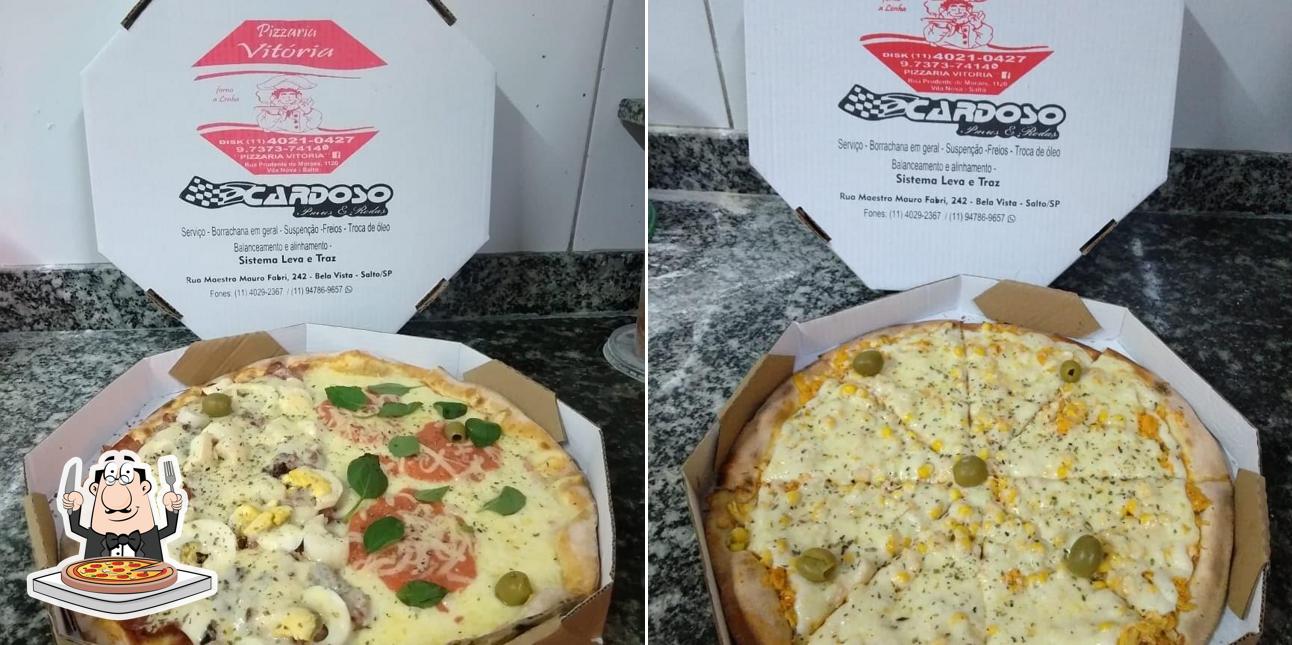 No Pizzaria Vitoria, você pode degustar pizza