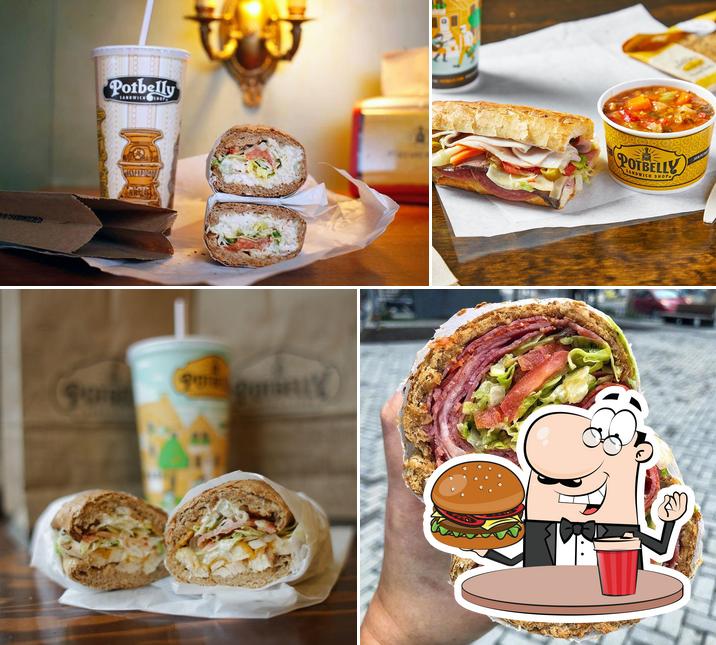 Order a burger at Potbelly Sandwich Shop