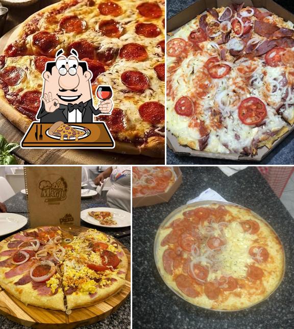 No Pizzaria Magju desde1983, você pode provar pizza