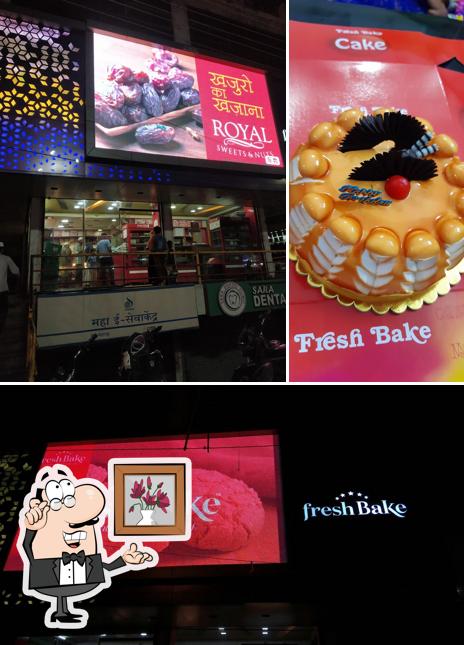 The restaurant's interior and dessert