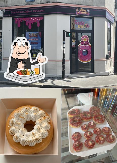 This is the picture showing food and exterior at King Donuts Colombes