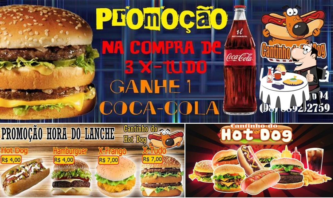 Consiga um hambúrguer no Cantinho do hot dog