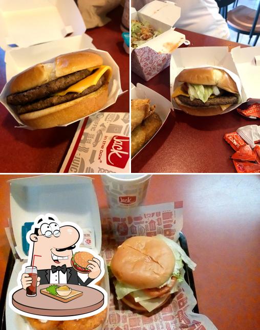 Order a burger at Jack in the Box