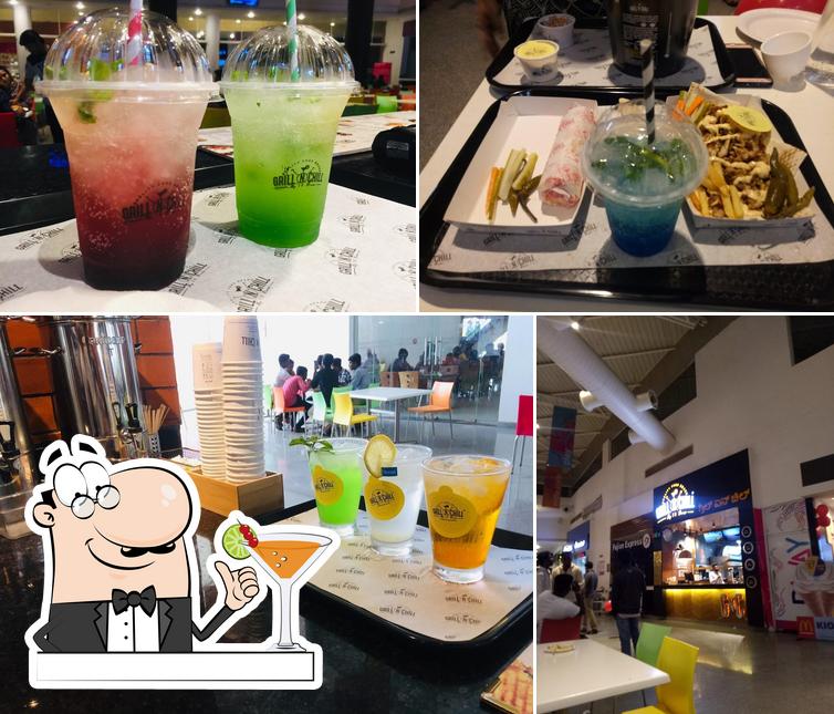 Among various things one can find drink and interior at GRILL N CHILL