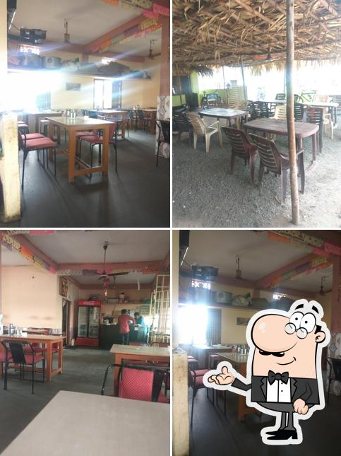 The interior of New Taj Dhaba Restaurant