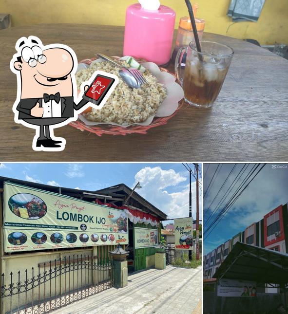 This is the picture displaying exterior and food at Warung Ayam Penyet Lombok Ijo