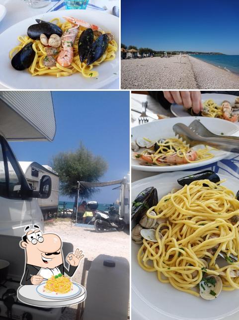 Spaghetti carbonara im Il chiosco mare