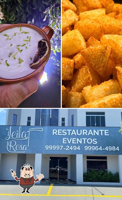 A imagem da comida e exterior a Restaurante Leila Rosa