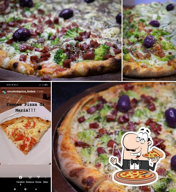 Escolha diferentes variedades de pizza