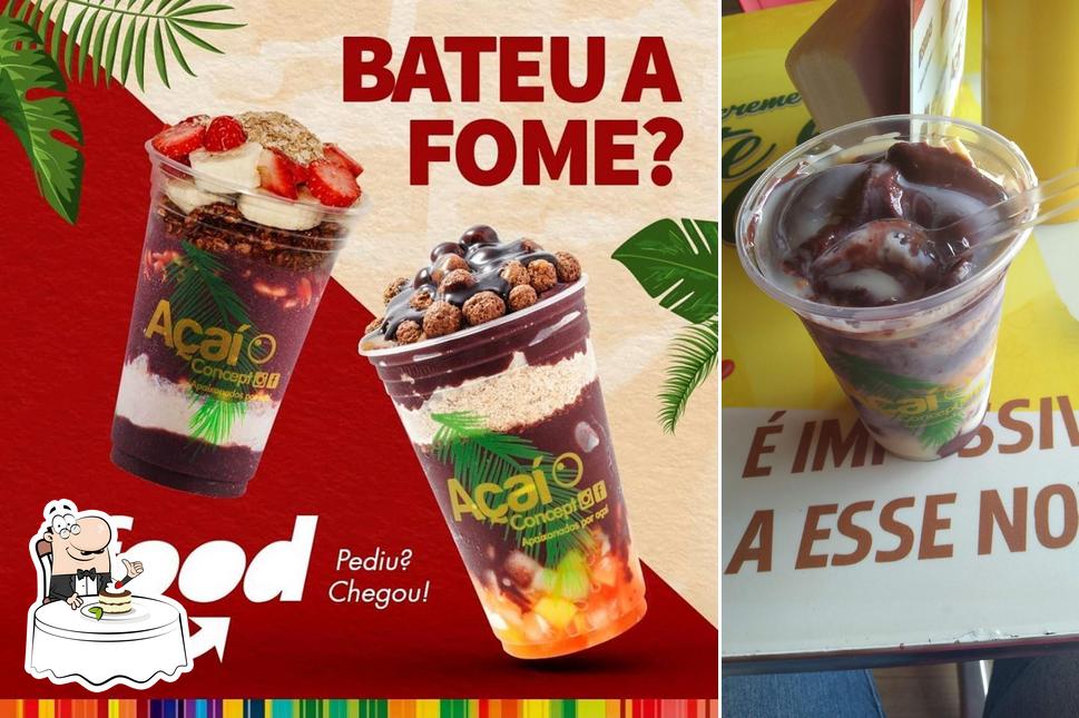 Açaí Concept Araucária serve uma variedade de sobremesas