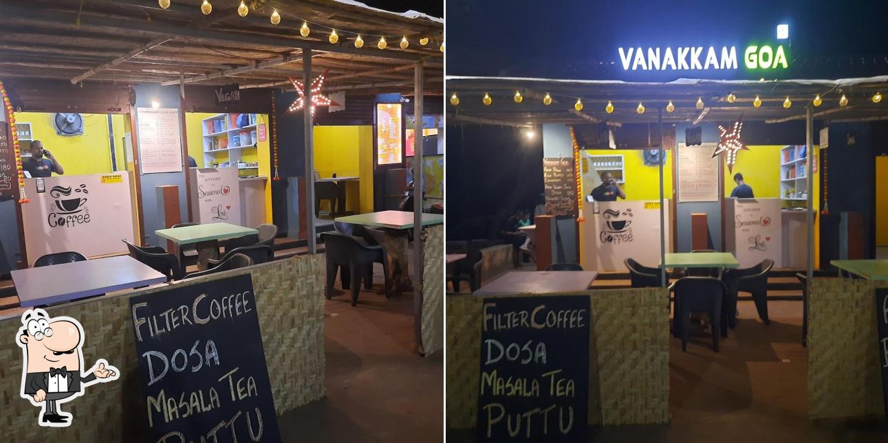 The interior of Vanakkam Goa Cafe