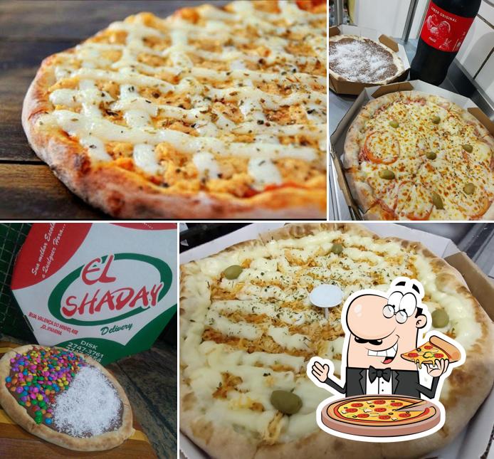 Escolha pizza no Pizzaria El Shaday