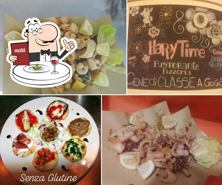 Bruschette e piatto di formaggi al Happy Time Ristorante Pizzeria Parco Giochi Gonfiabili