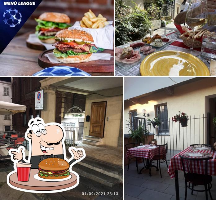 Commandez un hamburger à OSTERIA CON GASTRONOMIA LA CADREGA