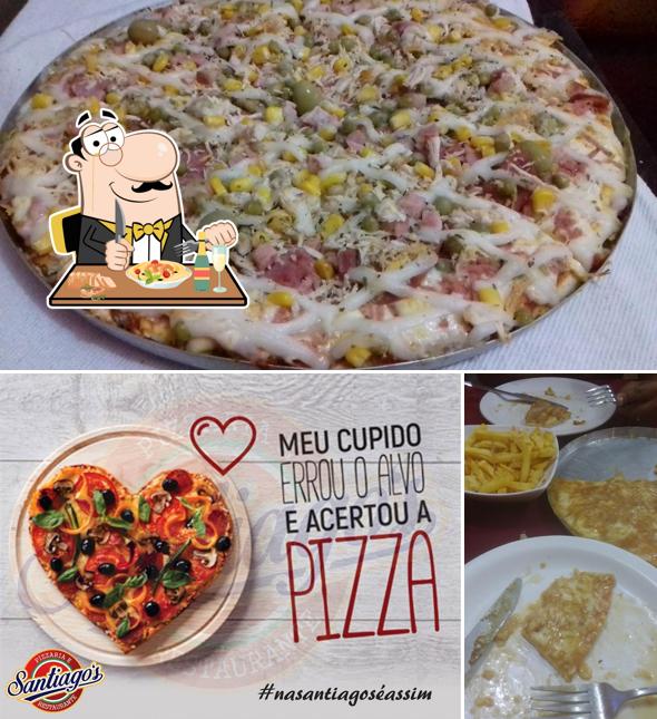 Comida em Pizzaria Santiagos