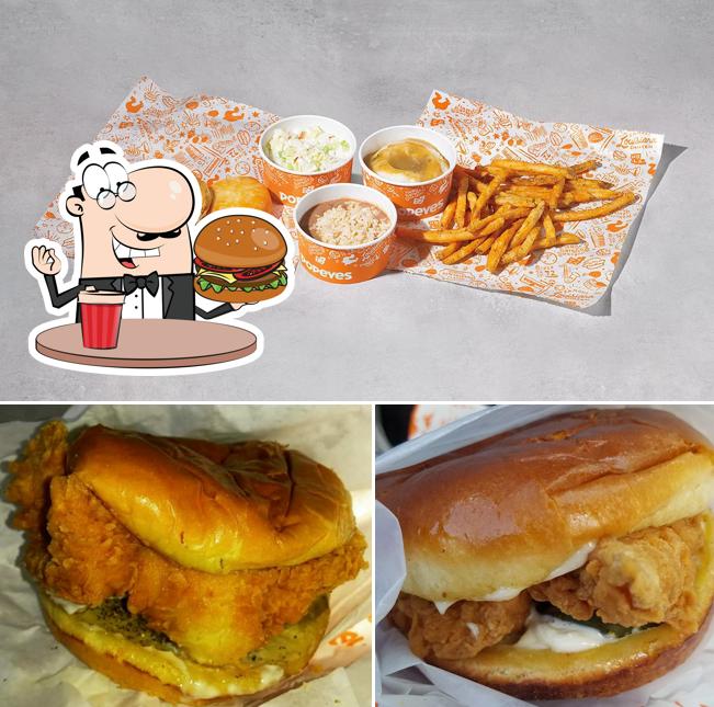 Order a burger at Popeyes Louisiana Kitchen