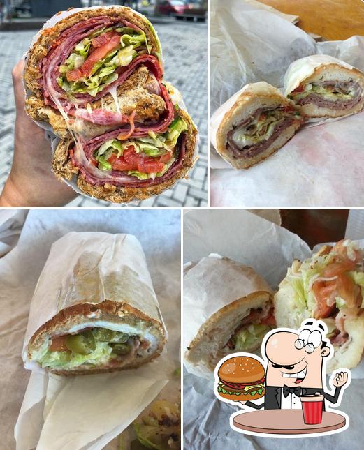 Order a burger at Potbelly Sandwich Shop