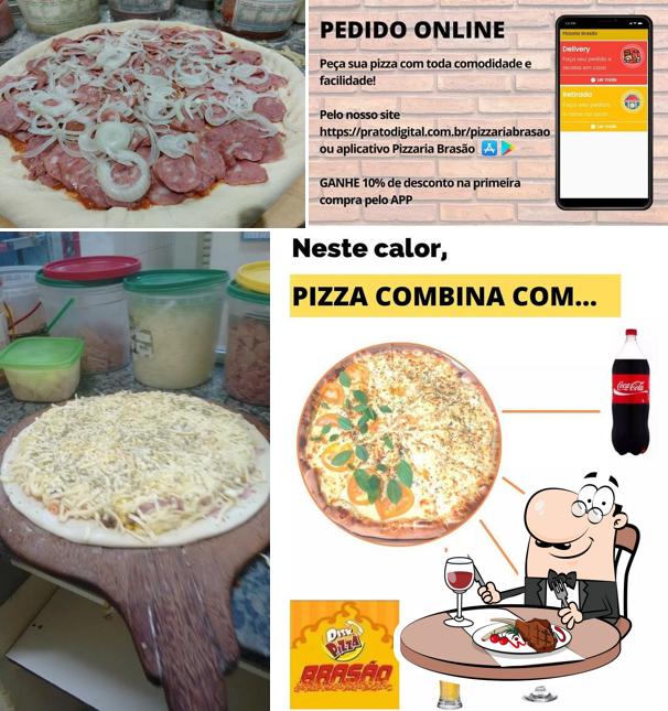Peça pratos de carne no Disk Pizza Brasão