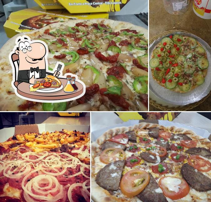 Escolha pizza no Manias Pizzas Pizzaria delivery em três lagoas foz do iguaçu