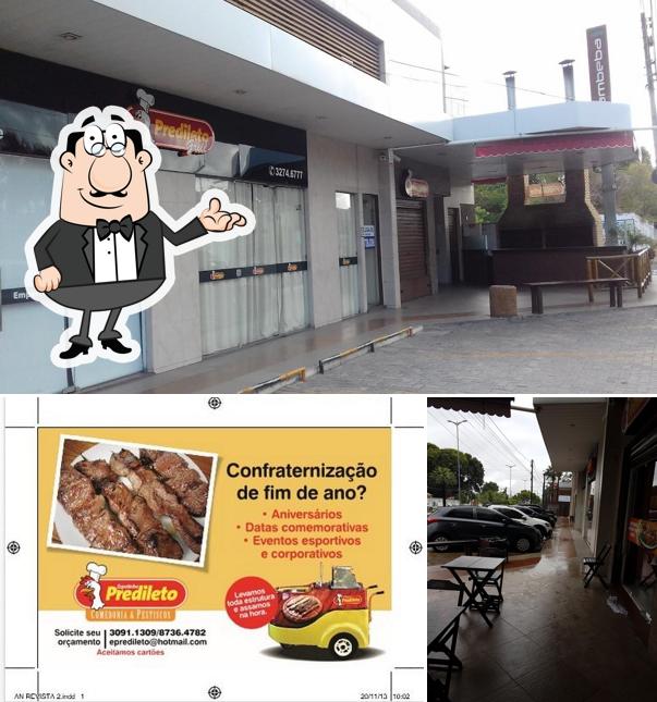 Sente em uma das mesas no Frango Predileto Cambeba