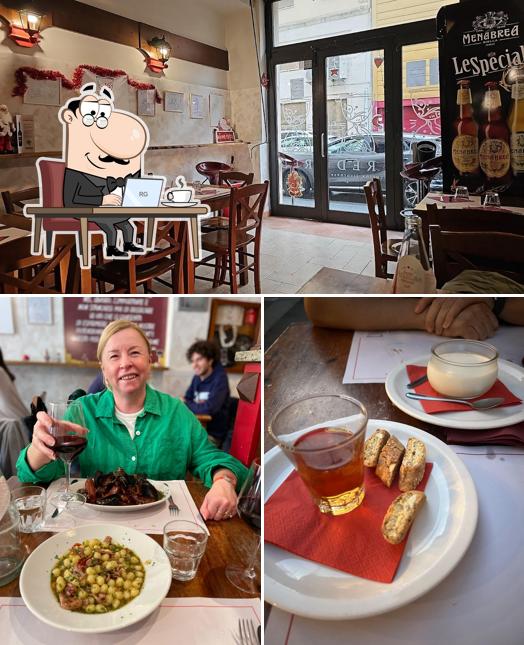 Gli interni di Osteria Red