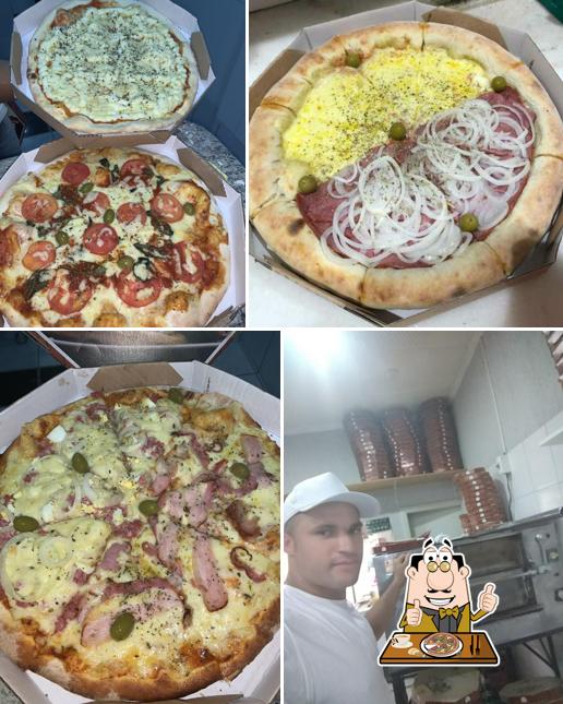 Escolha pizza no Top Pizza Bela vista