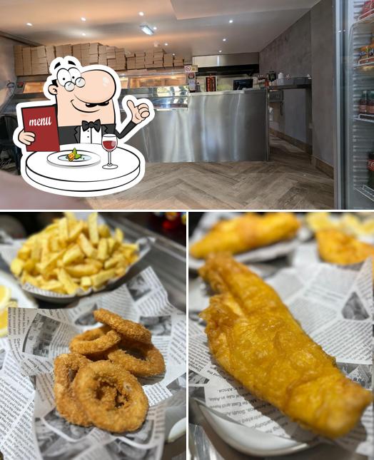 This is the image displaying food and interior at Naked Fish & Chips