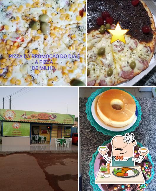 Comida em PIZZARIA e hamburgueira JC