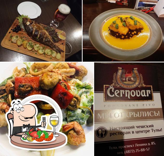 В "Пивном ресторане Cernovar" вы можете отведать разнообразные блюда с морепродуктами