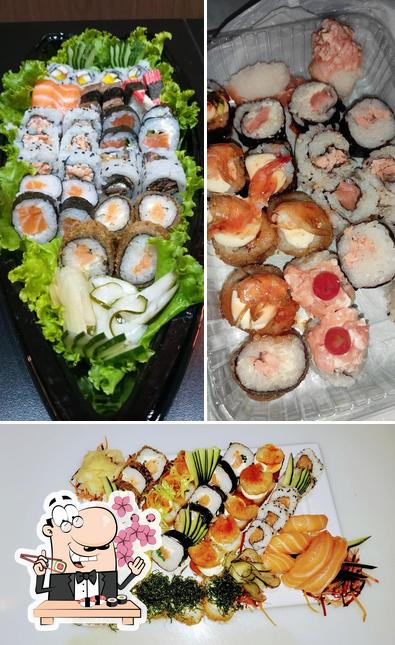 Escolha diferentes opções de sushi