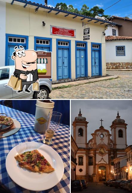 A ilustração da exterior e mesa de jantar no Espaço Original